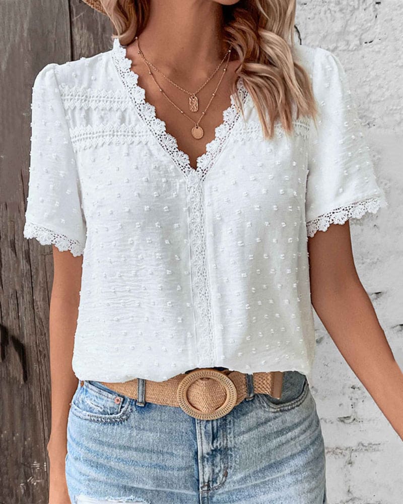 Women's Embroidered Blouse – Elegant Boho Dressy Top