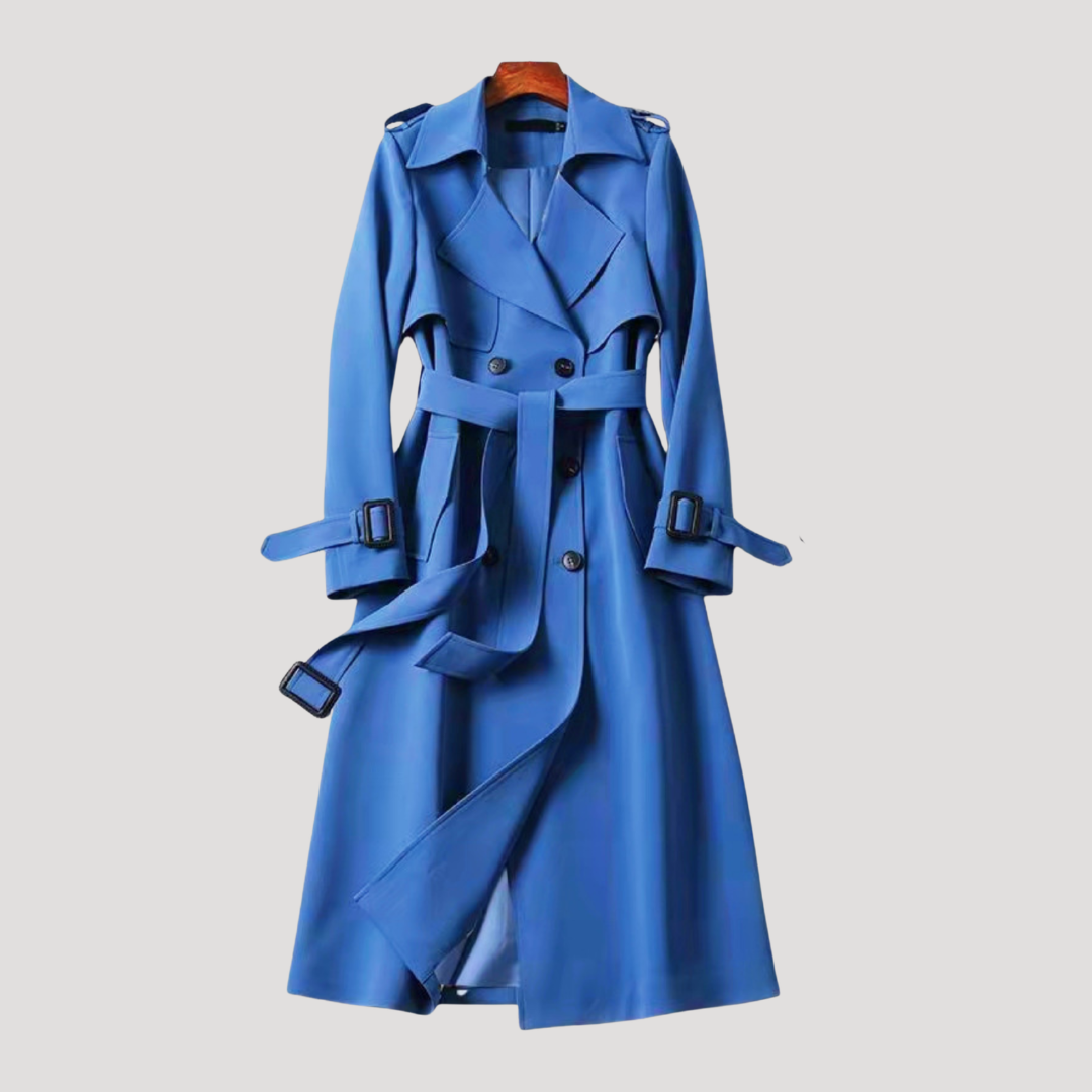 Women’s Belted Double-Breasted Trench Coat – Timeless Elegant Style