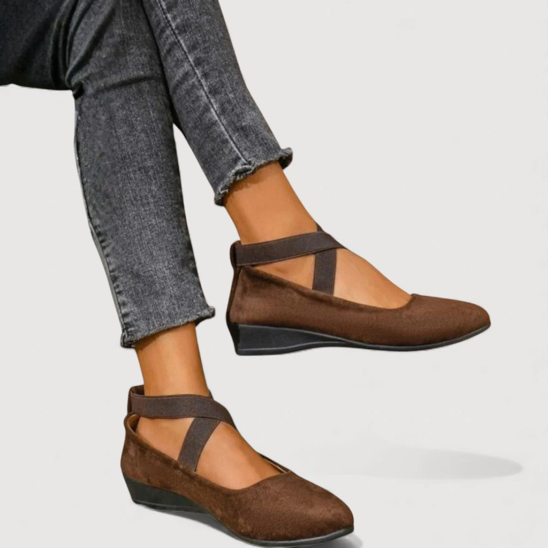 Women's Wedge Ballet Flats – Crisscross Strap Comfort Shoes