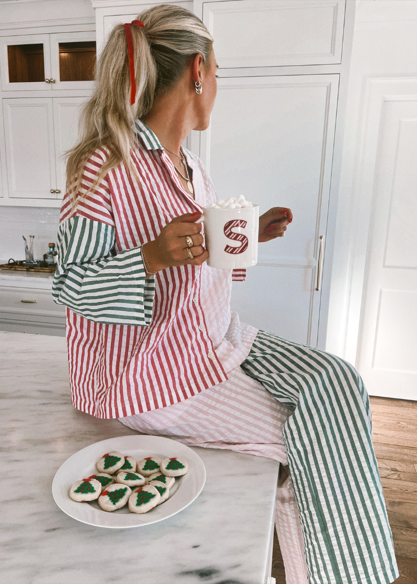 Women’s Striped Two-Piece Pajama Set – Multi-Colored Soft Cotton Sleepwear