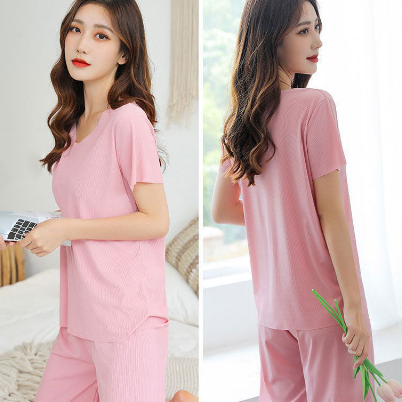 Faye Women’s Soft Ice Silk Set – Comfortable Lightweight Casual Loungewear Style