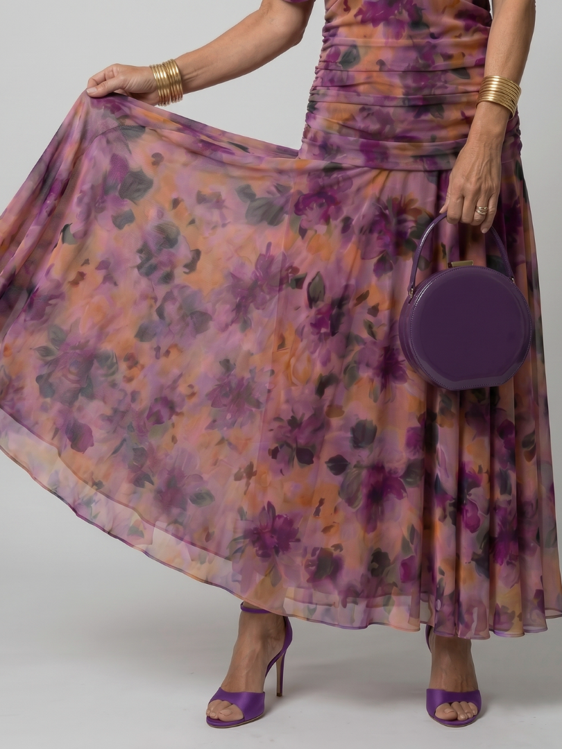 Women's Off Shoulder Flow Midi Dress - Soft Occasion Look