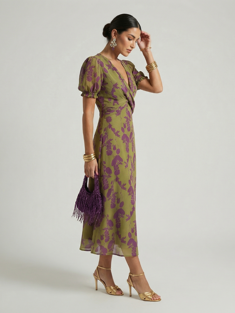 Women's Relaxed Floral Midi Dress - Easy Soft Daywear