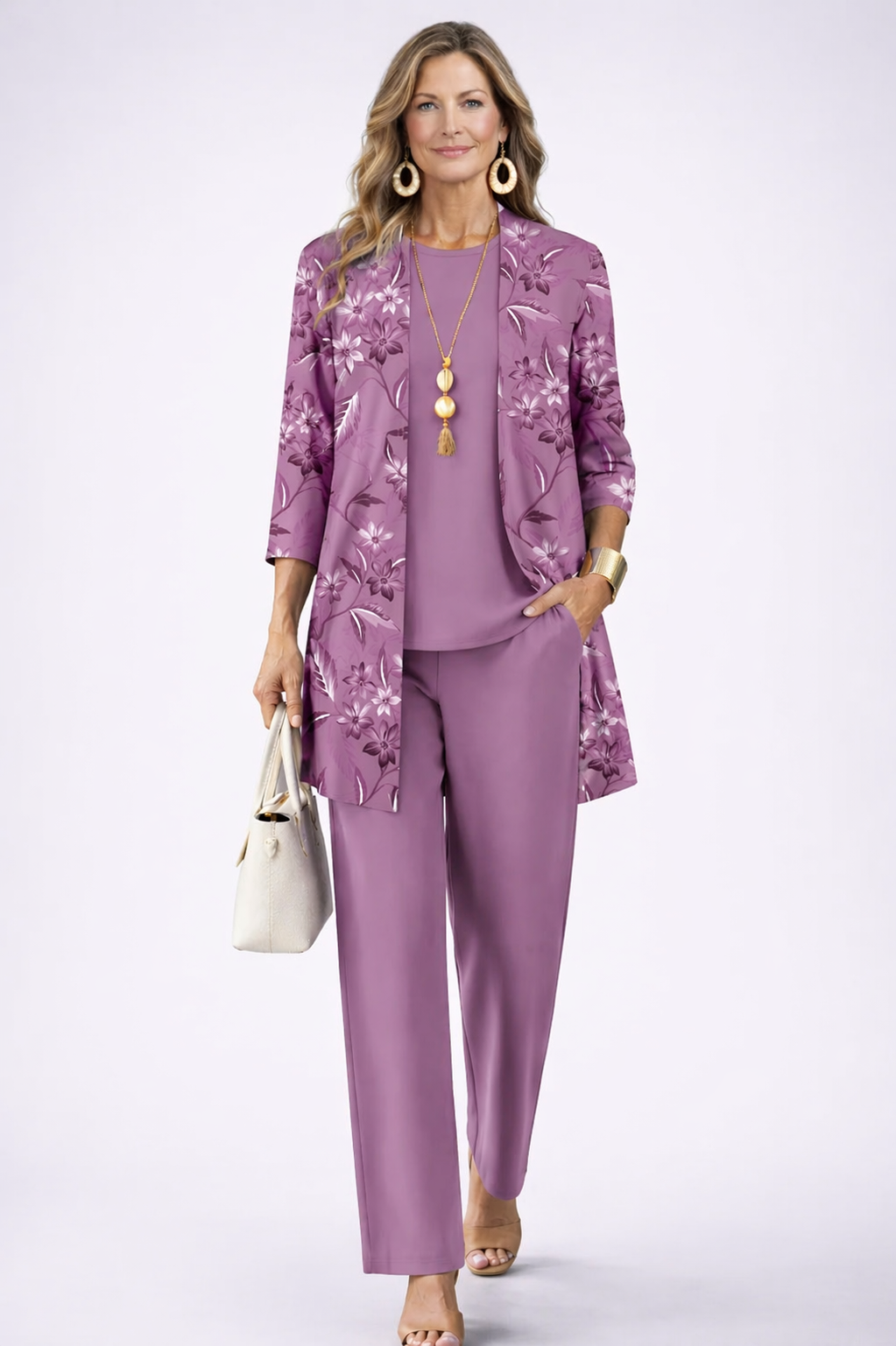Women's 3-Piece Lounge Set - Soft Purple Relaxed Everyday Style