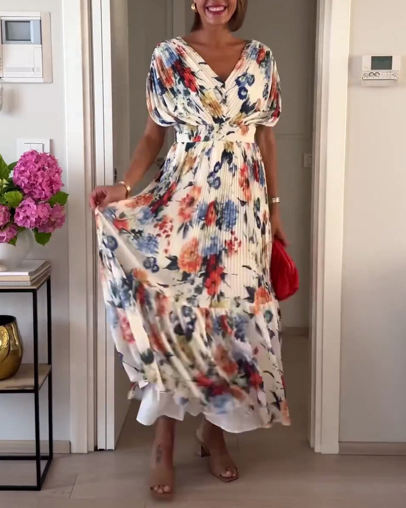 Women's Elegant Floral Dress – Flowing Feminine Occasion Daywear