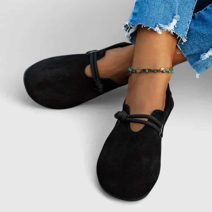 Women's Boho Ballet Flats – Rope Detail Slip On Shoes