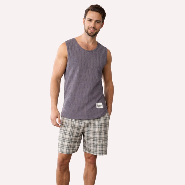 Couples Two-Piece Sleeveless Pajama Set – Matching Sleepwear Outfit