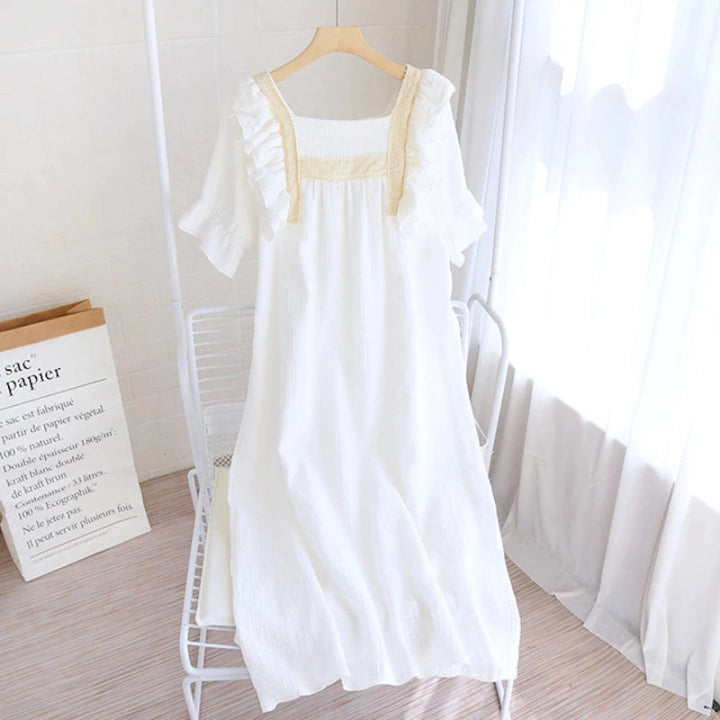 Women’s Cotton Short-Sleeve Nightdress – Soft Comfortable Sleepwear