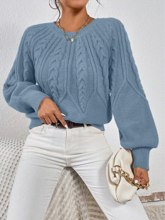 Women’s Cable-Knit Crewneck Sweater - Soft and Versatile