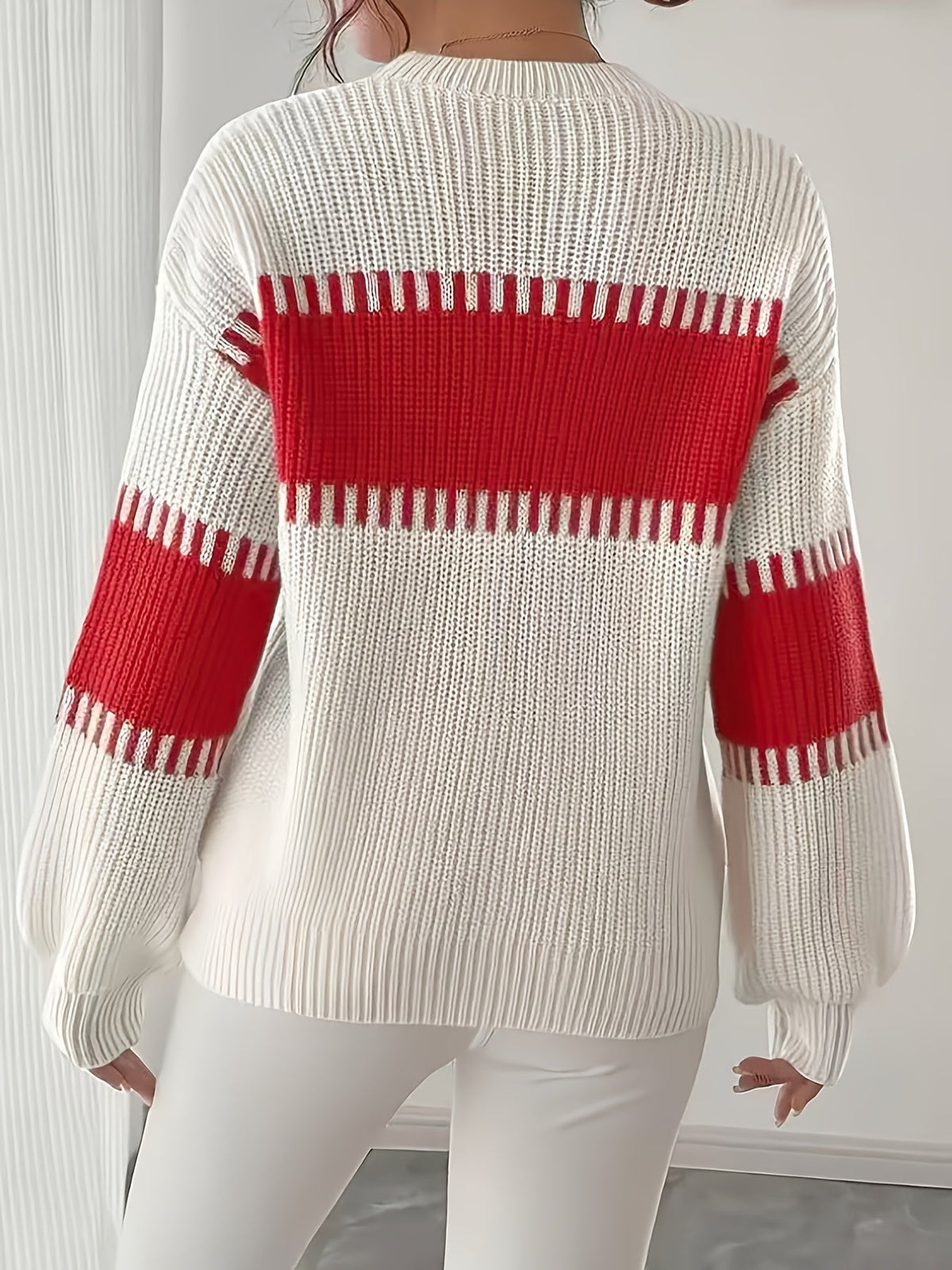 Women’s Colorblock Striped Sweater – Soft Casual Knit