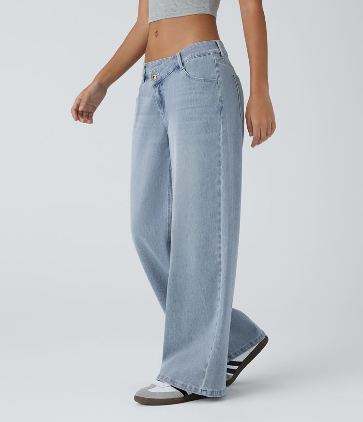 Women's Relaxed Denim Trousers - Soft Straight Leg Everyday Jeans