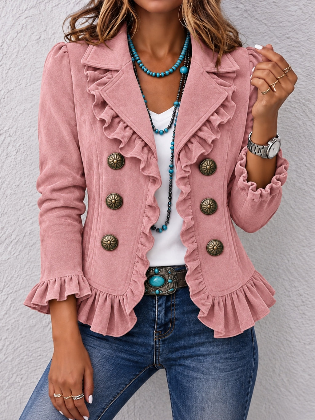 Buttoned Long-Sleeve Cardigan - Soft and Colorful