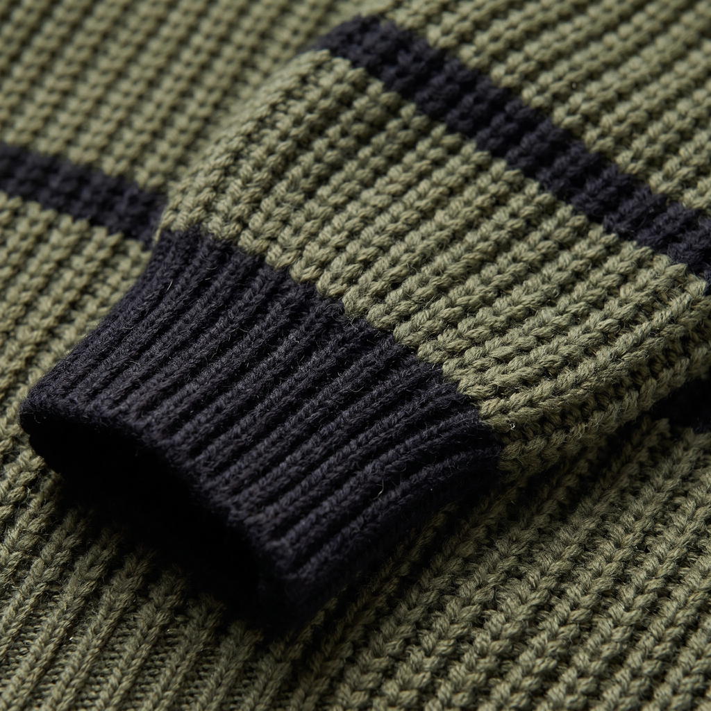 Women’s Striped Stand-Collar Sweater - Soft and Modern
