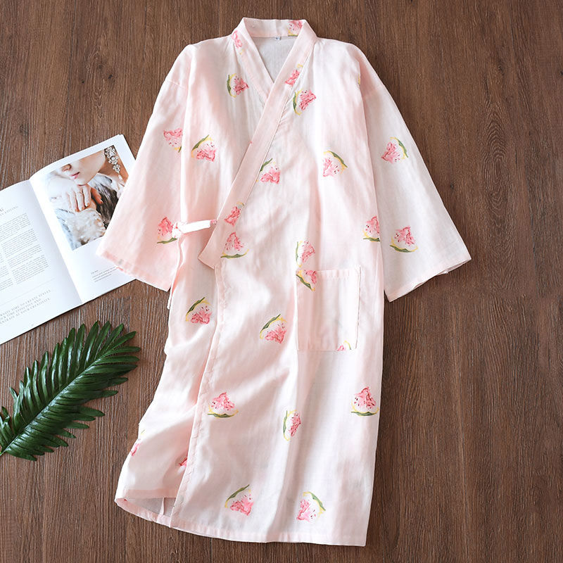 Women’s Elegant Kimono-Style Bathrobe – Soft Comfortable Nightdress