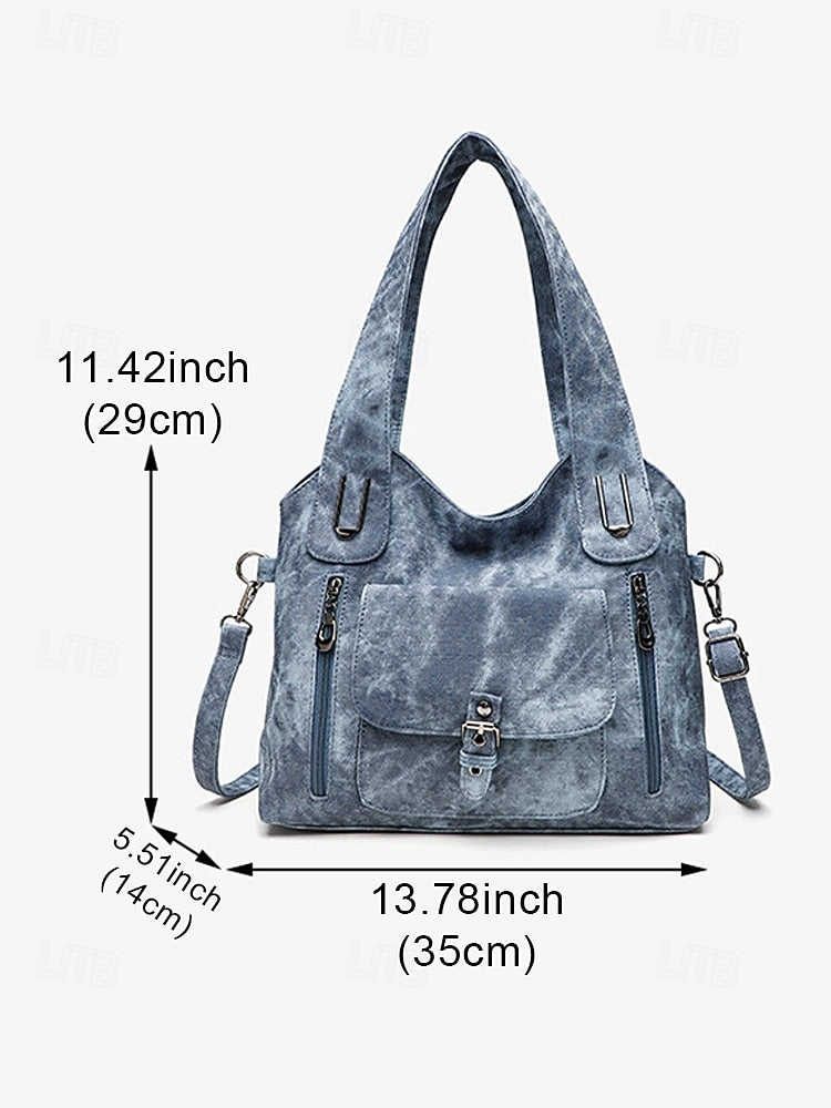 Vintage PU Hobo Shoulder Bag - Roomy and Lightweight