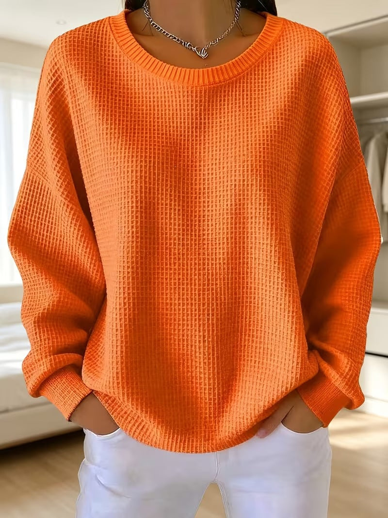 Waffle Patchwork Sweatshirt - Soft and Casual