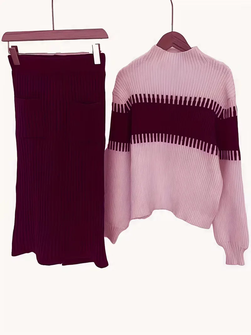 Ribbed Two-Piece Skirt Set - Coordinated and Comfortable