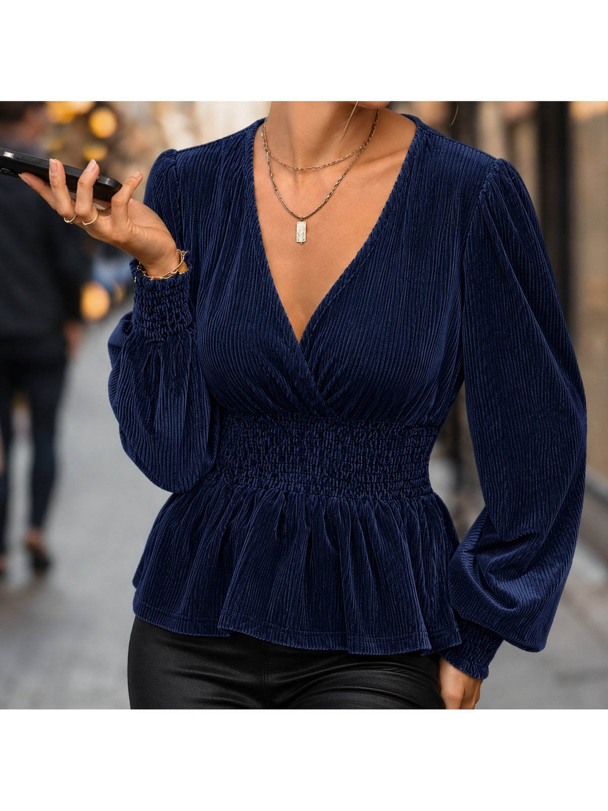Women's Flowy Long Sleeve Blouse - Chic Lightweight Top