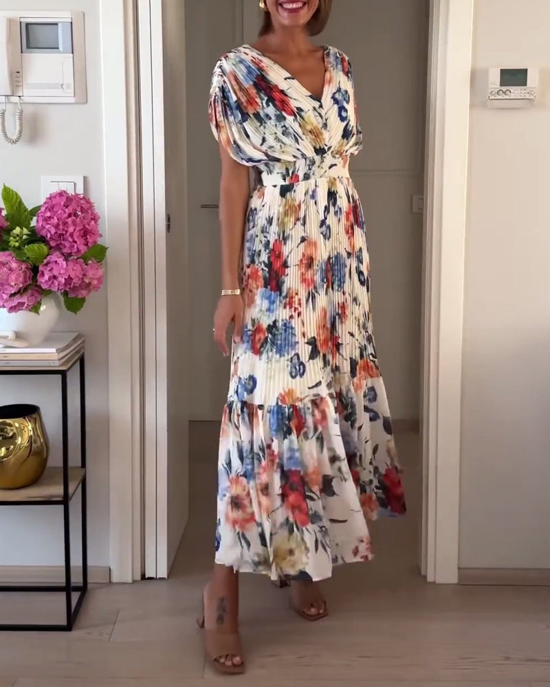 Women's Elegant Floral Dress – Flowing Feminine Occasion Daywear