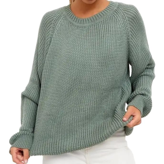Women's Thick Knit Sweater - Soft Solid Color Cozy Everyday Knit