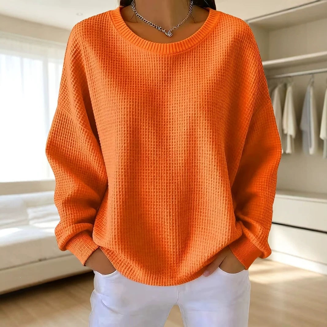 Waffle Patchwork Sweatshirt - Soft and Casual