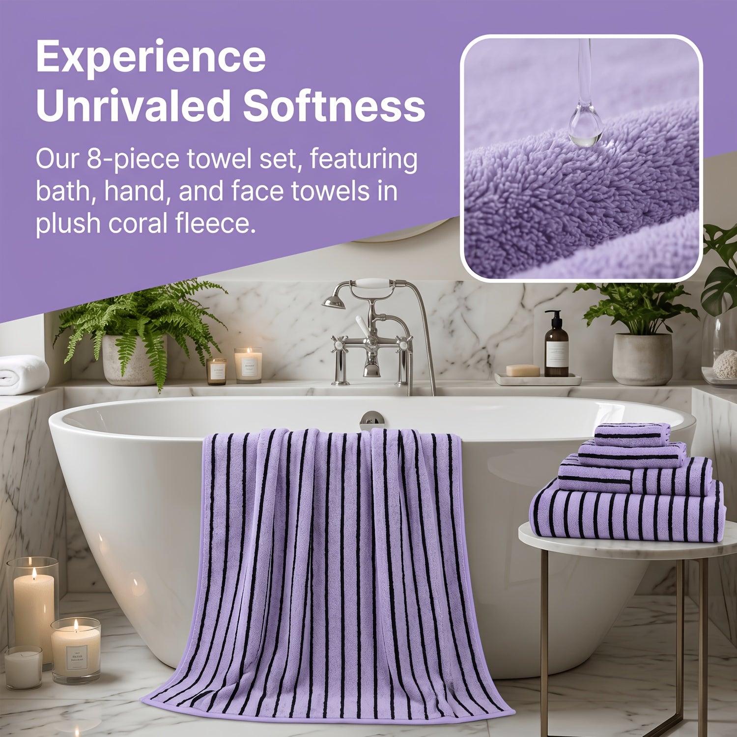 Ultra-Soft Coral Towel Set - Quick-Drying Absorbent Home Towels
