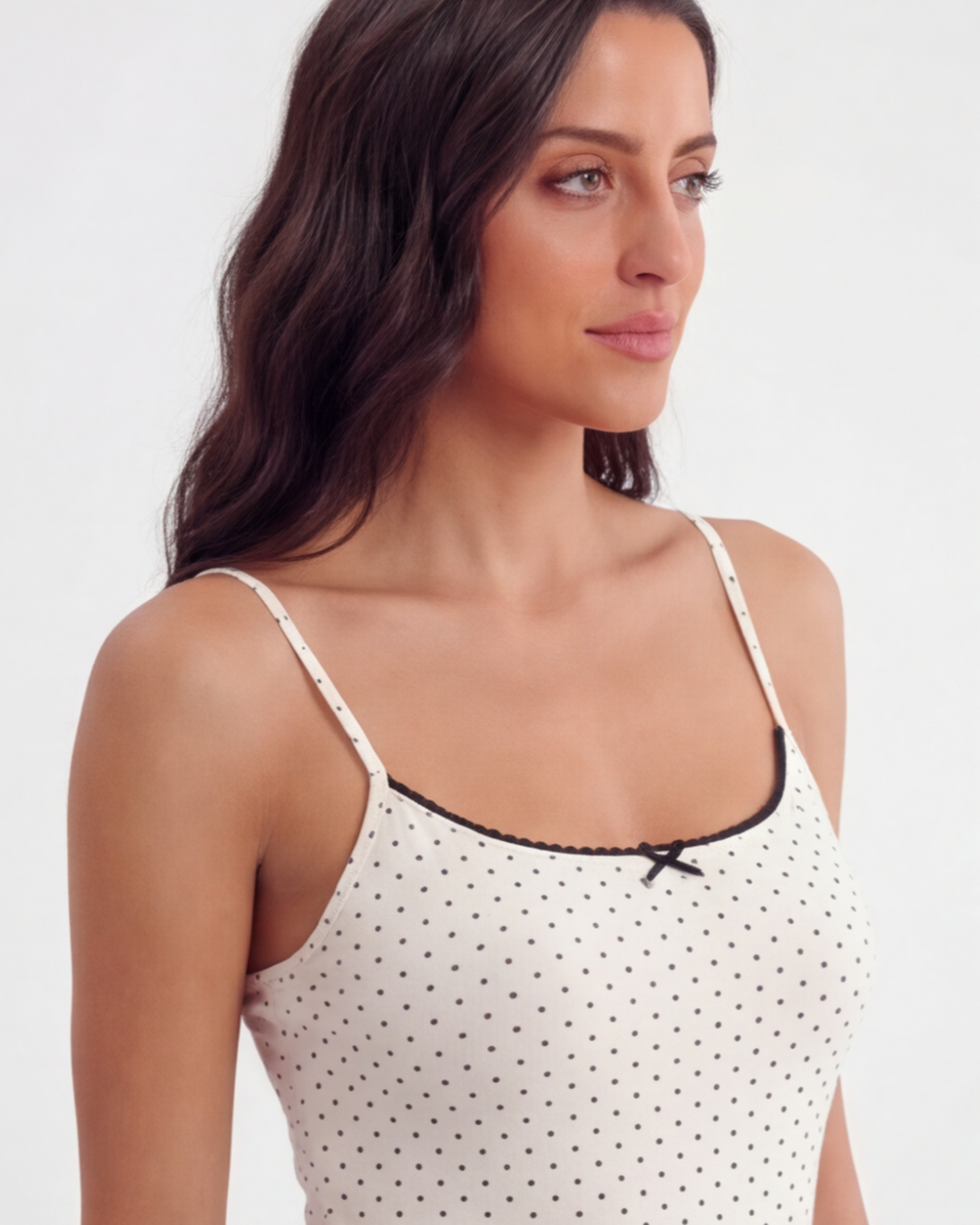Women’s Summer Polka Dot Mini Nightdress – Elegant Spaghetti Strap Sleepwear
