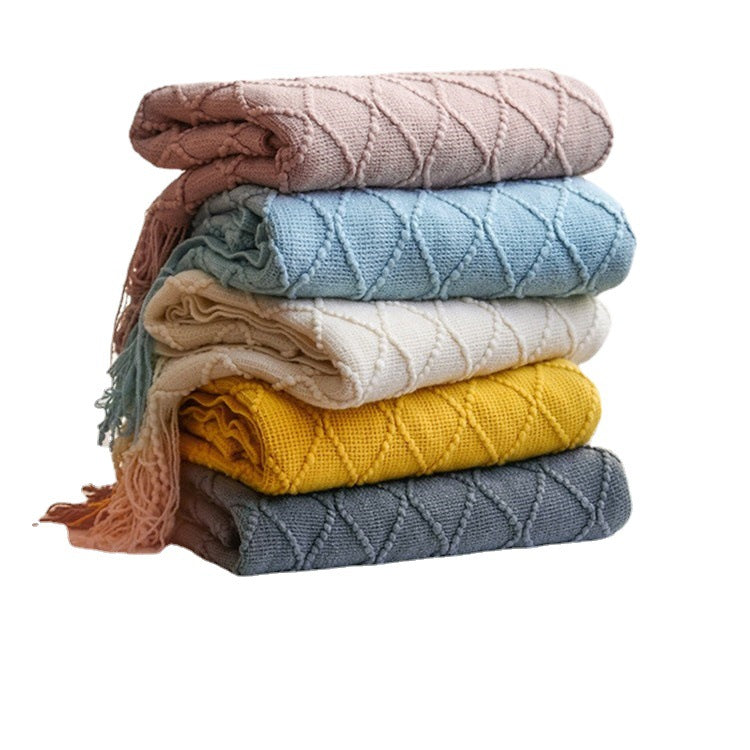 Nordic Cotton Sofa Throw Blanket – Soft Decorative Couch and Office Cover