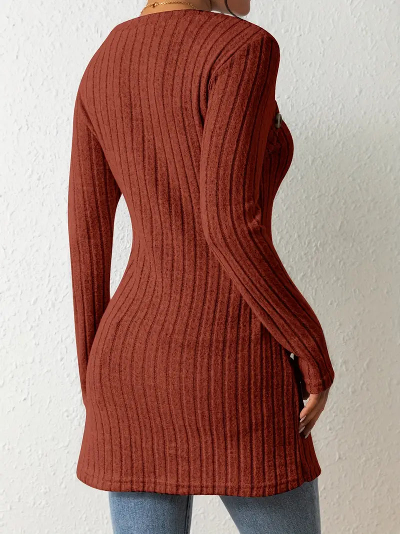 Women's One Shoulder Ribbed Top - Fitted Modern Daywear Essential