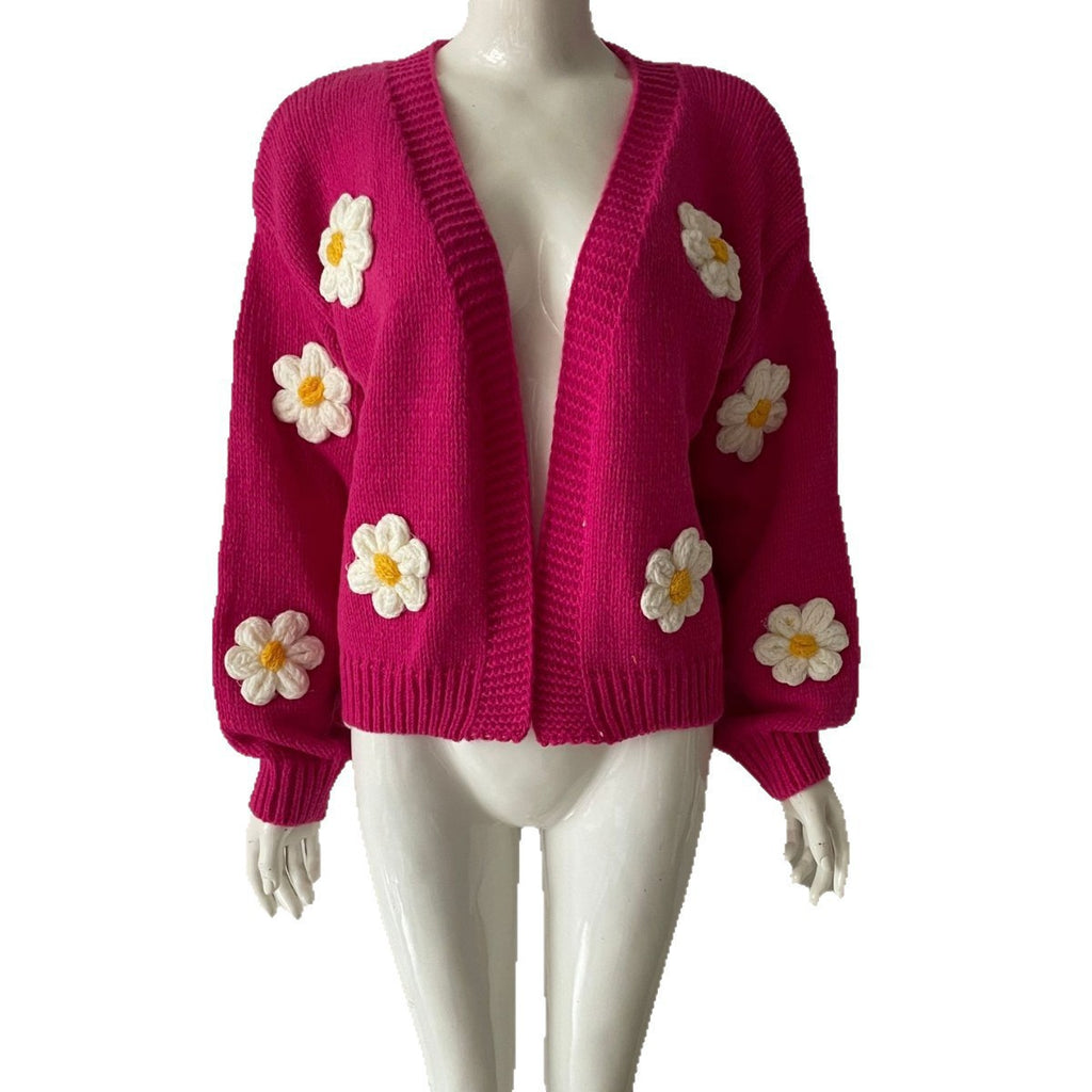 Women's Loose-Fit Knitted Cardigan - Soft Colorful Layer