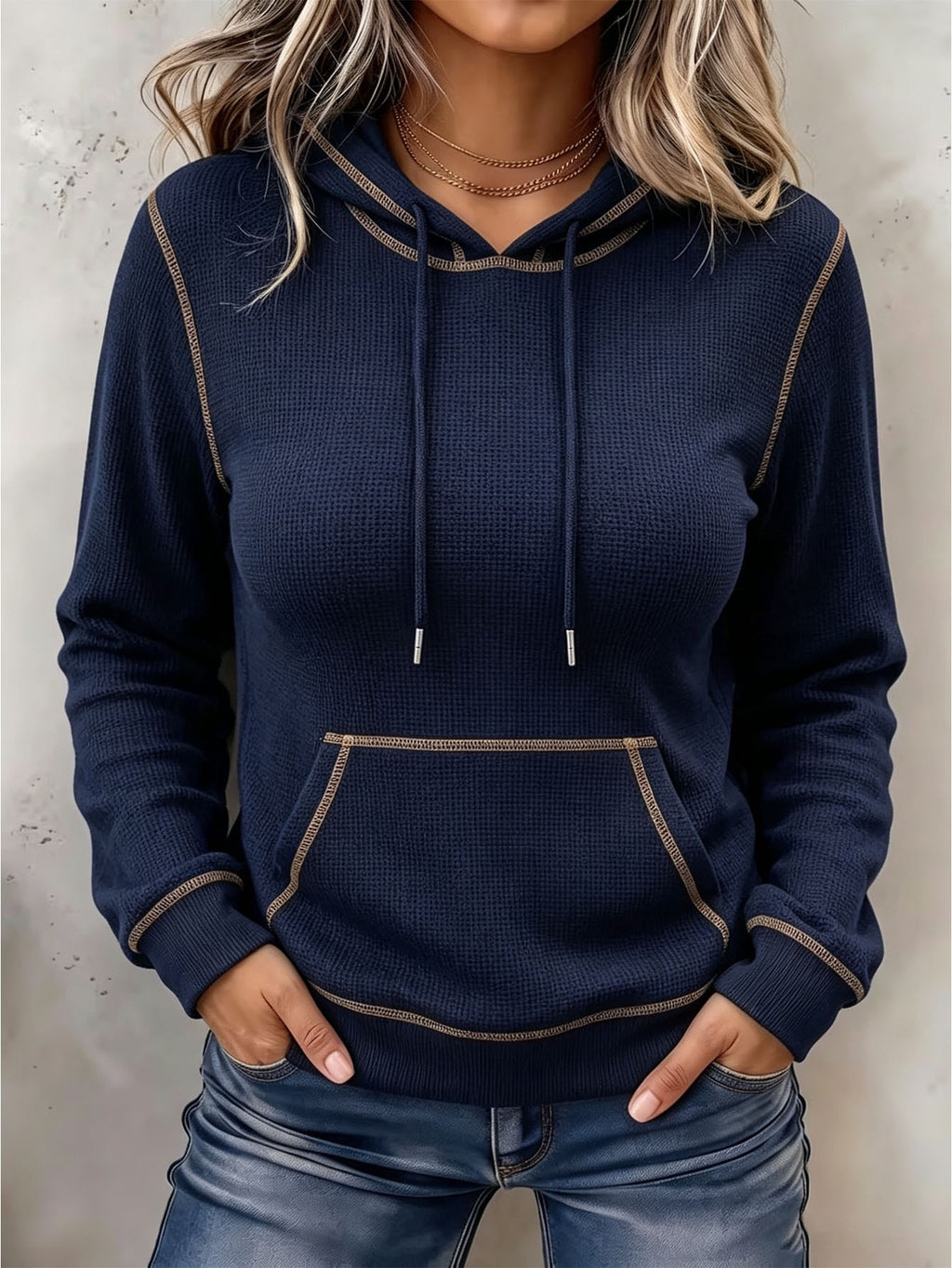 Drawstring Hooded Hoodie - Soft and Casual