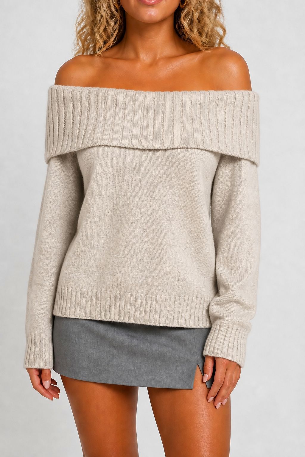 Women’s Long Sleeve Solid Knit Sweater – Soft Everyday Pullover