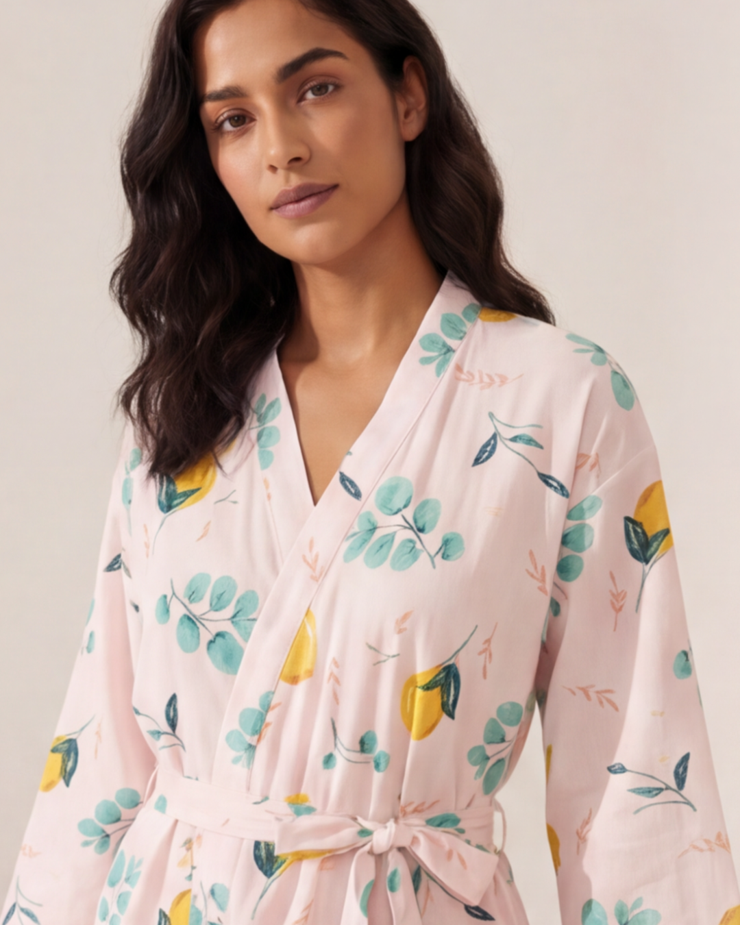 Women’s Colorful Cotton Kimono Robe – Loose Home Bathrobe