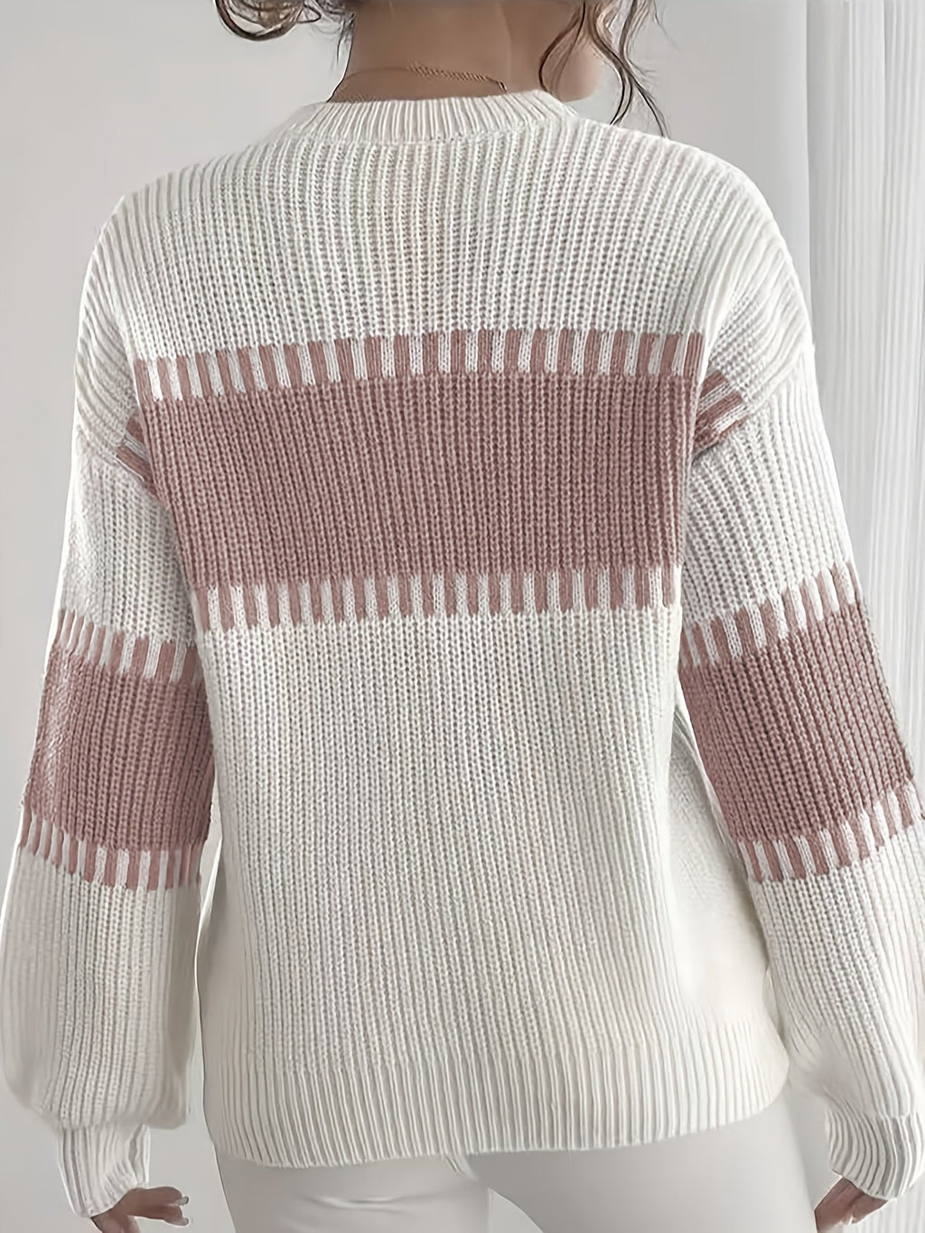 Women’s Colorblock Striped Sweater – Soft Casual Knit