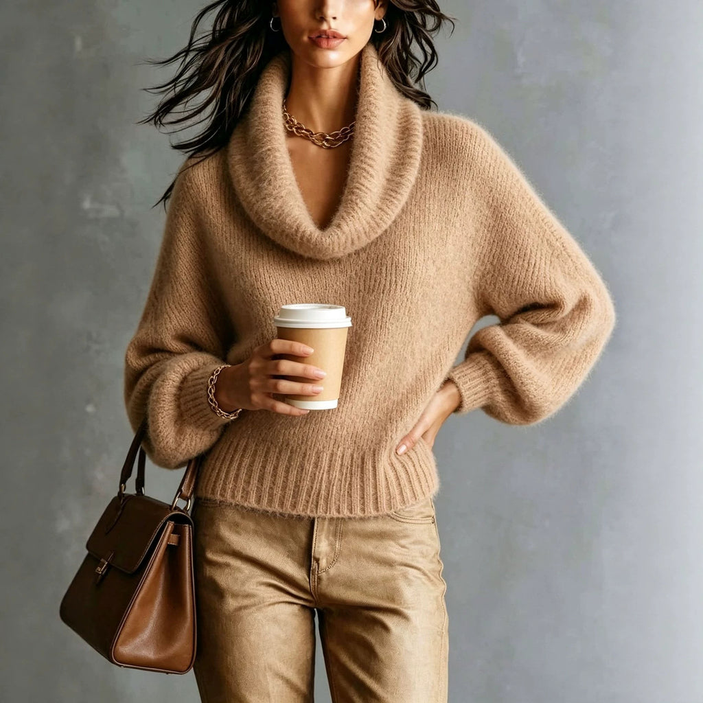 Loose-Fit Turtleneck Sweater - Soft and Trendy