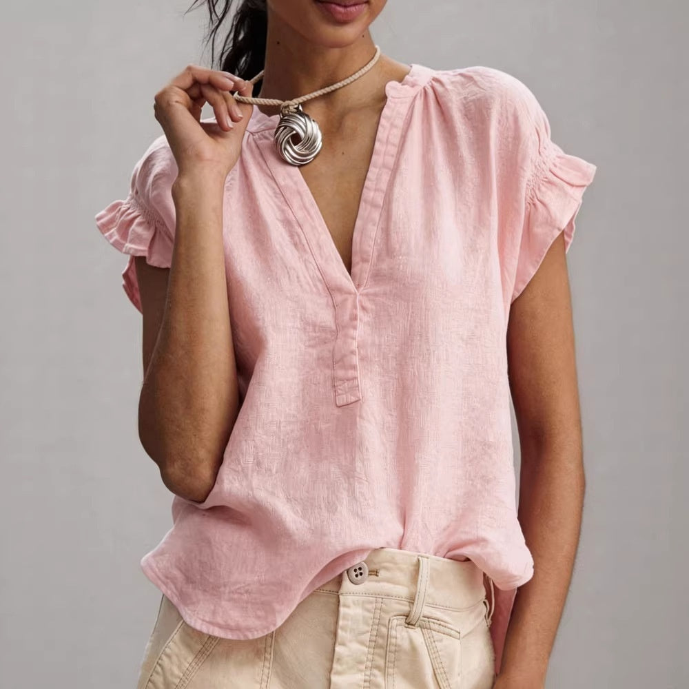 Women's Relaxed Cotton Shirt - Soft Casual Everyday Style