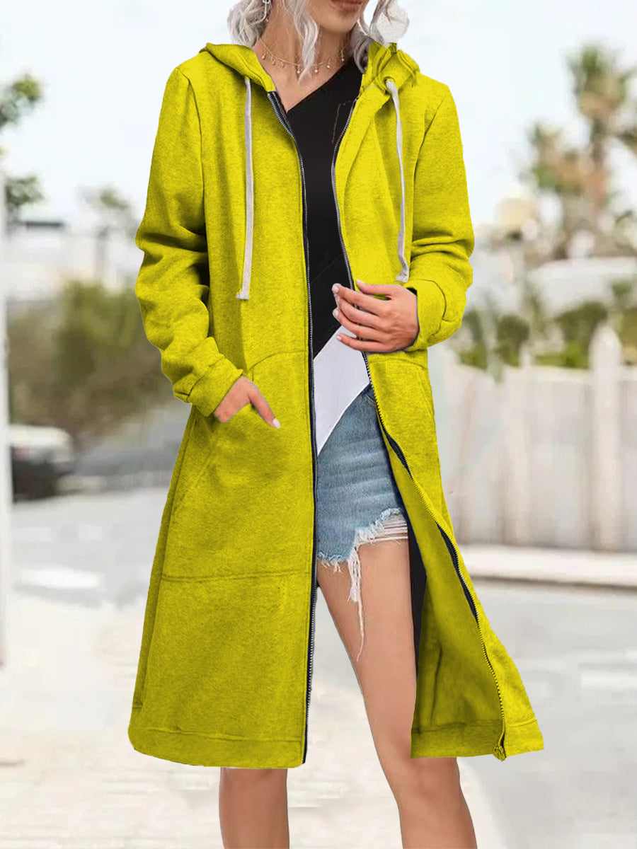 Women's Zipper Cardigan Hoodie - Soft Multicolor Relaxed Layer