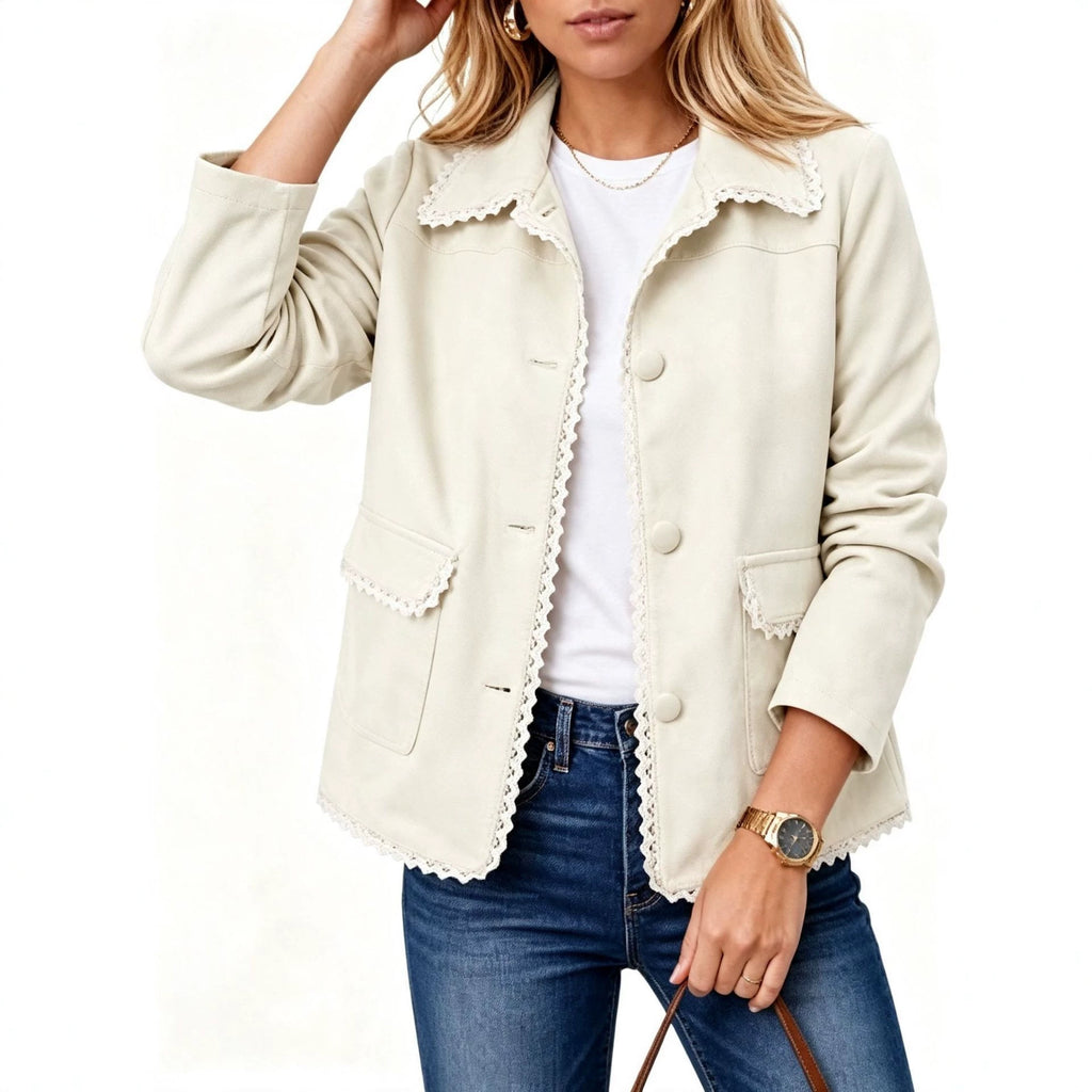 Retro Lapel Pocket Jacket - Classic and Practical