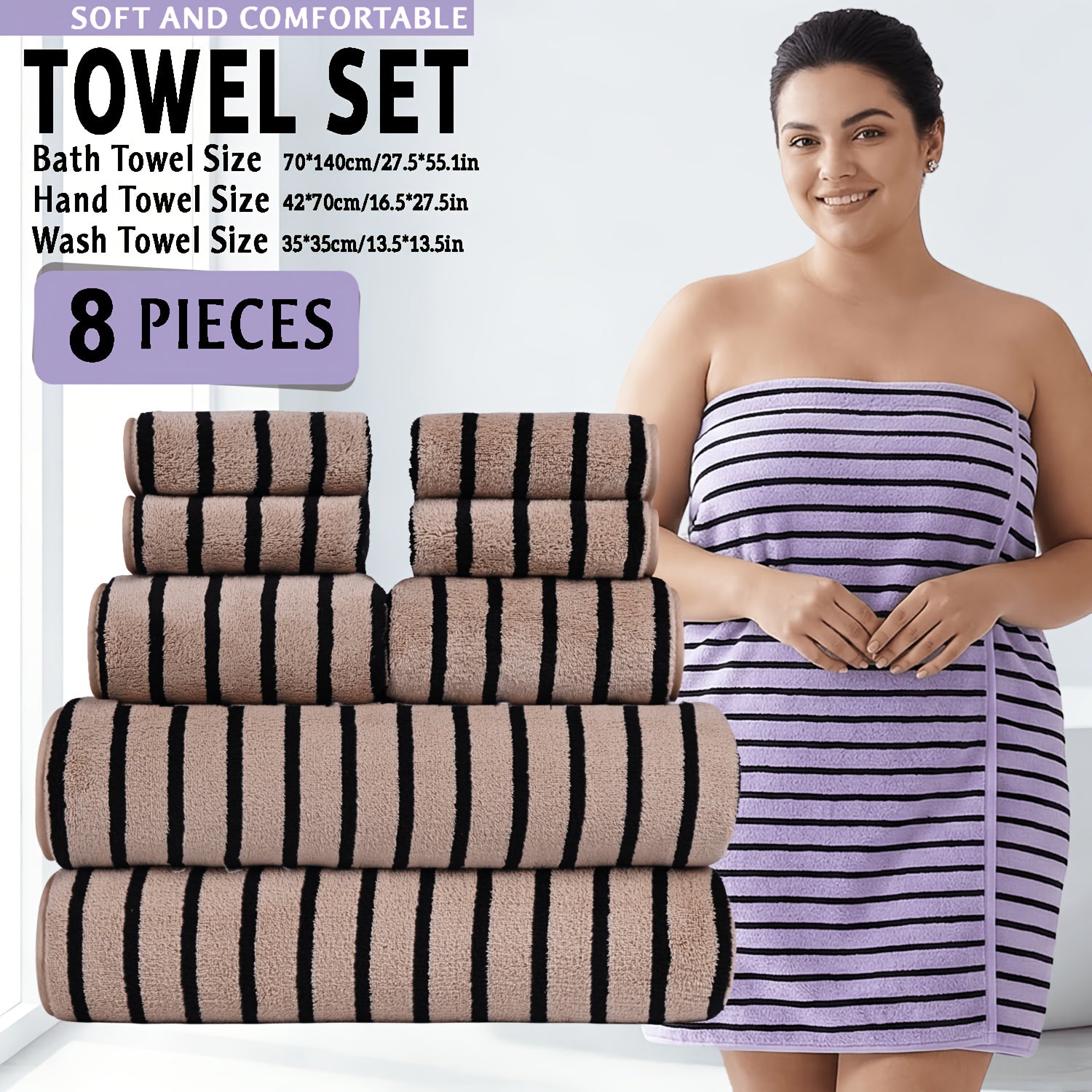 Ultra-Soft Coral Towel Set - Quick-Drying Absorbent Home Towels