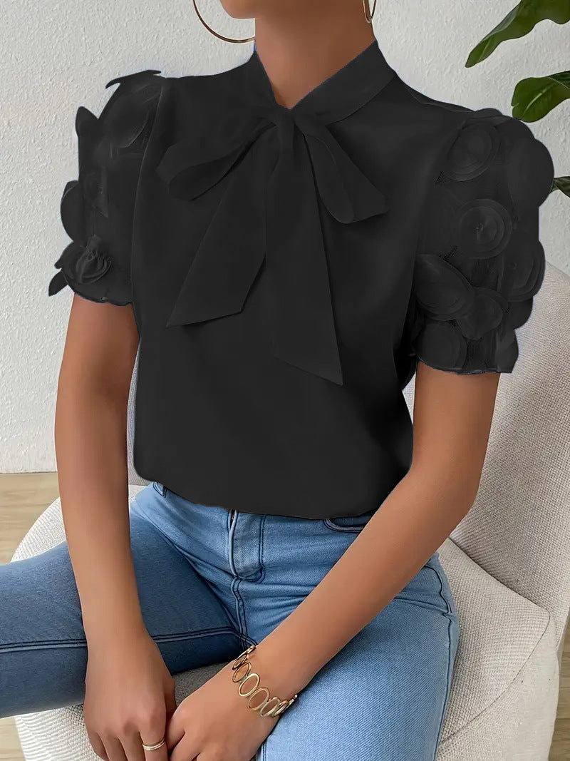 Women's Bow Tie Blouse – Elegant Feminine Chic Top