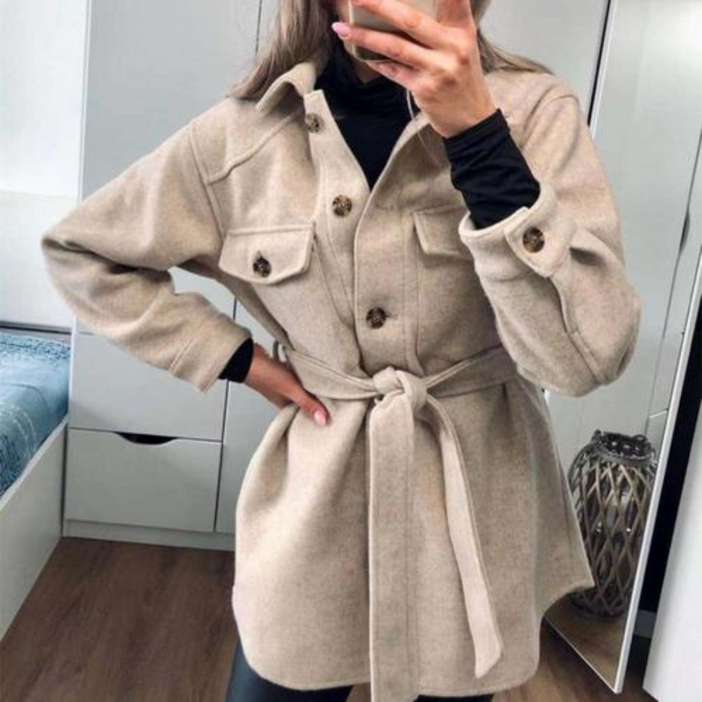 Women's Long Winter Coat - Elegant Warm Everyday Outerwear