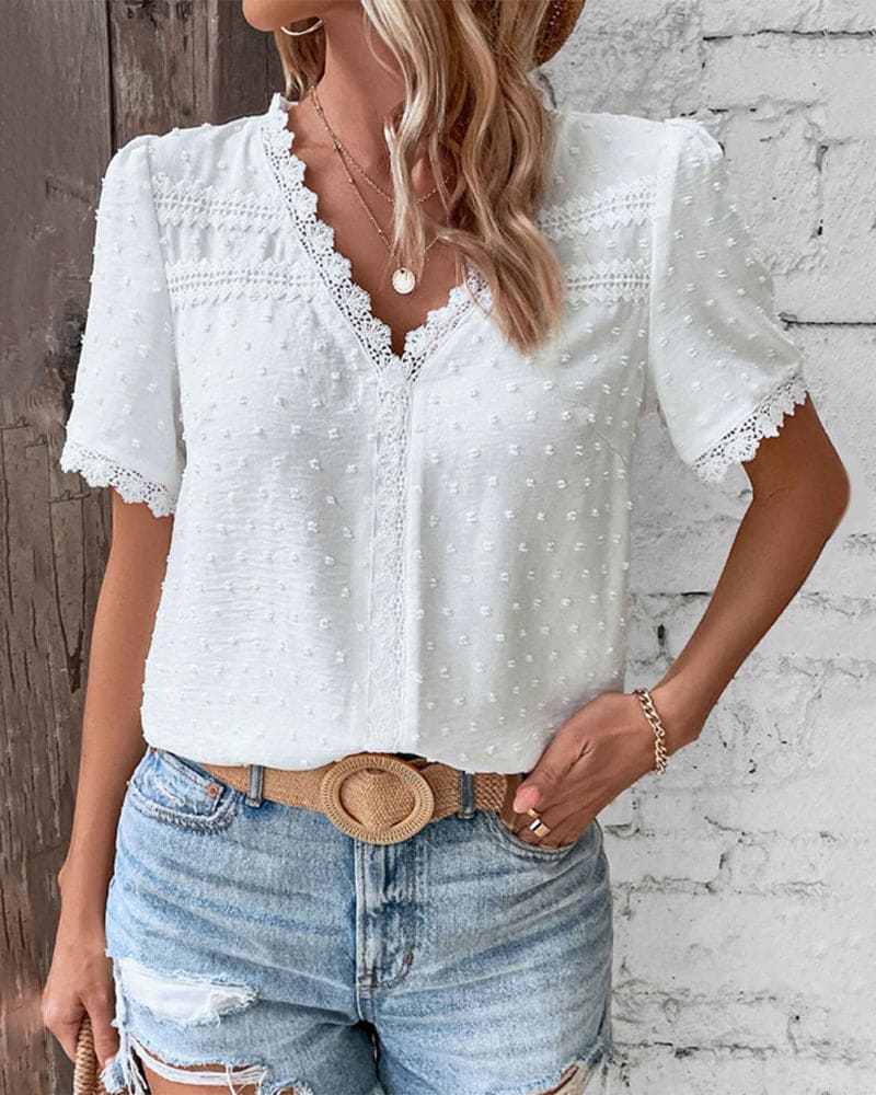 Women's Embroidered Blouse – Elegant Boho Dressy Top