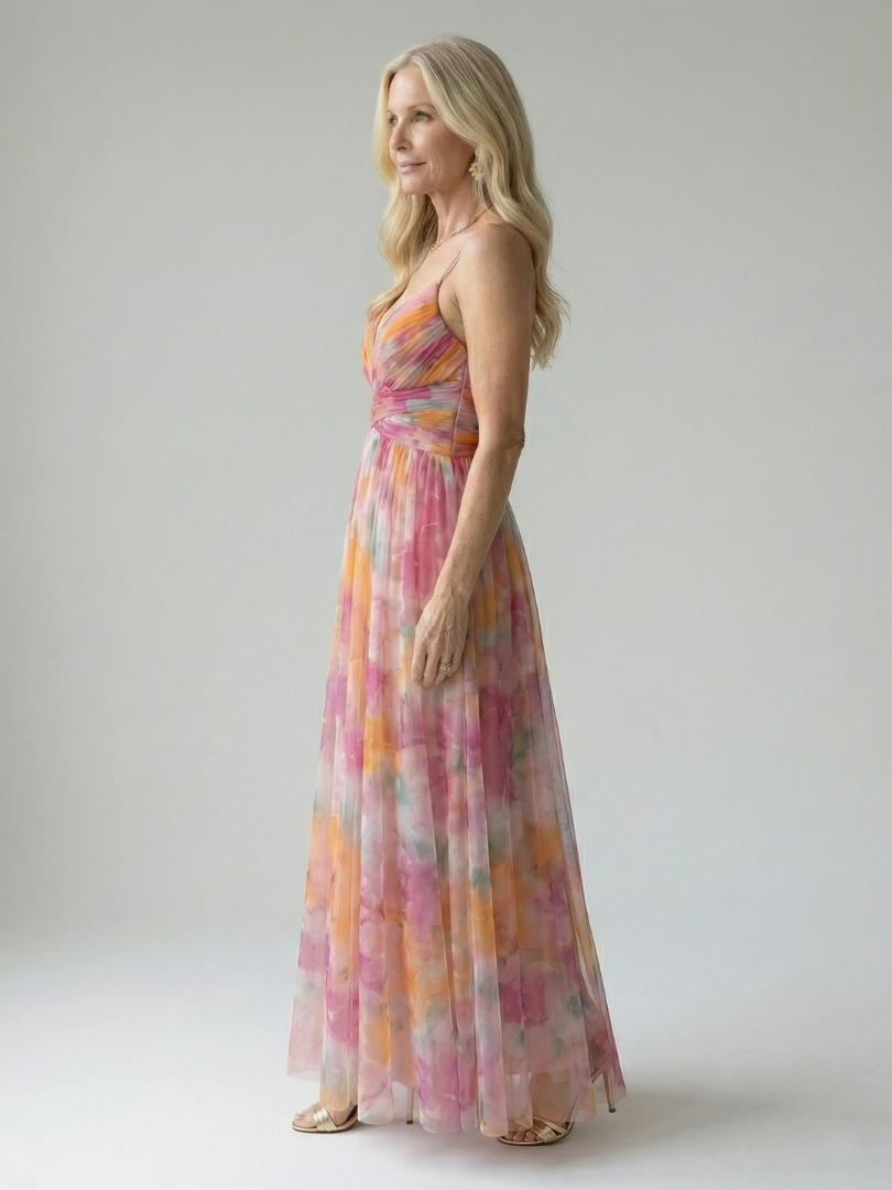 Women's Soft Wrap Maxi Dress - Flowing Occasion Style