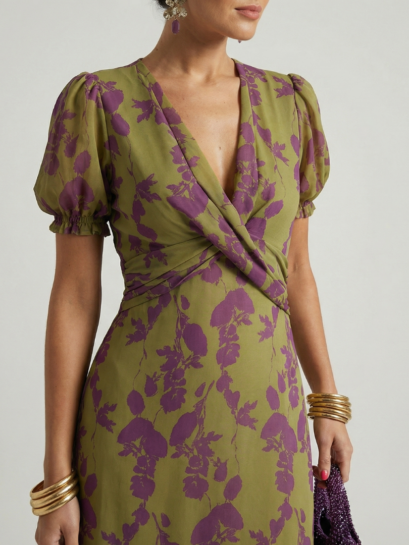 Women's Relaxed Floral Midi Dress - Easy Soft Daywear