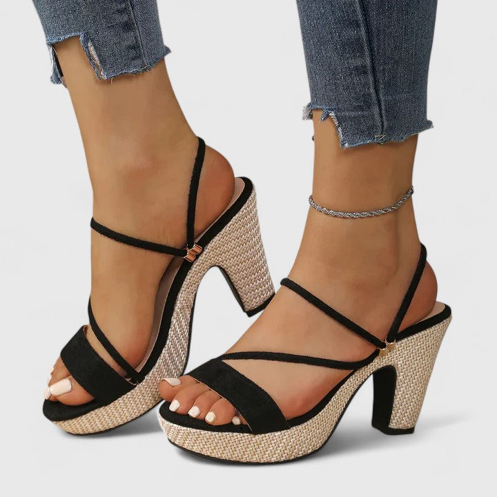 Women's Strappy Heeled Sandals - Elegant Occasion Heels