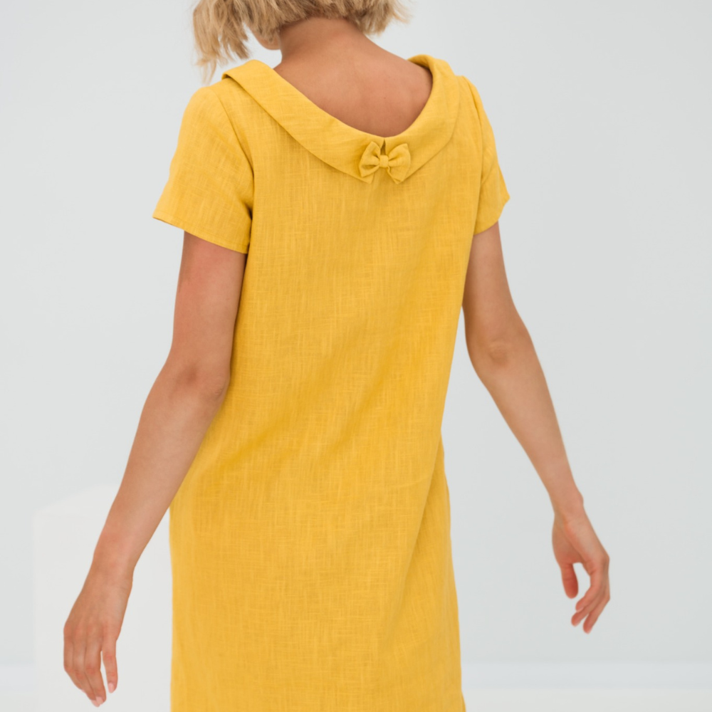 Women's Soft Linen Pocket Dress – Relaxed Summer Midi Dress
