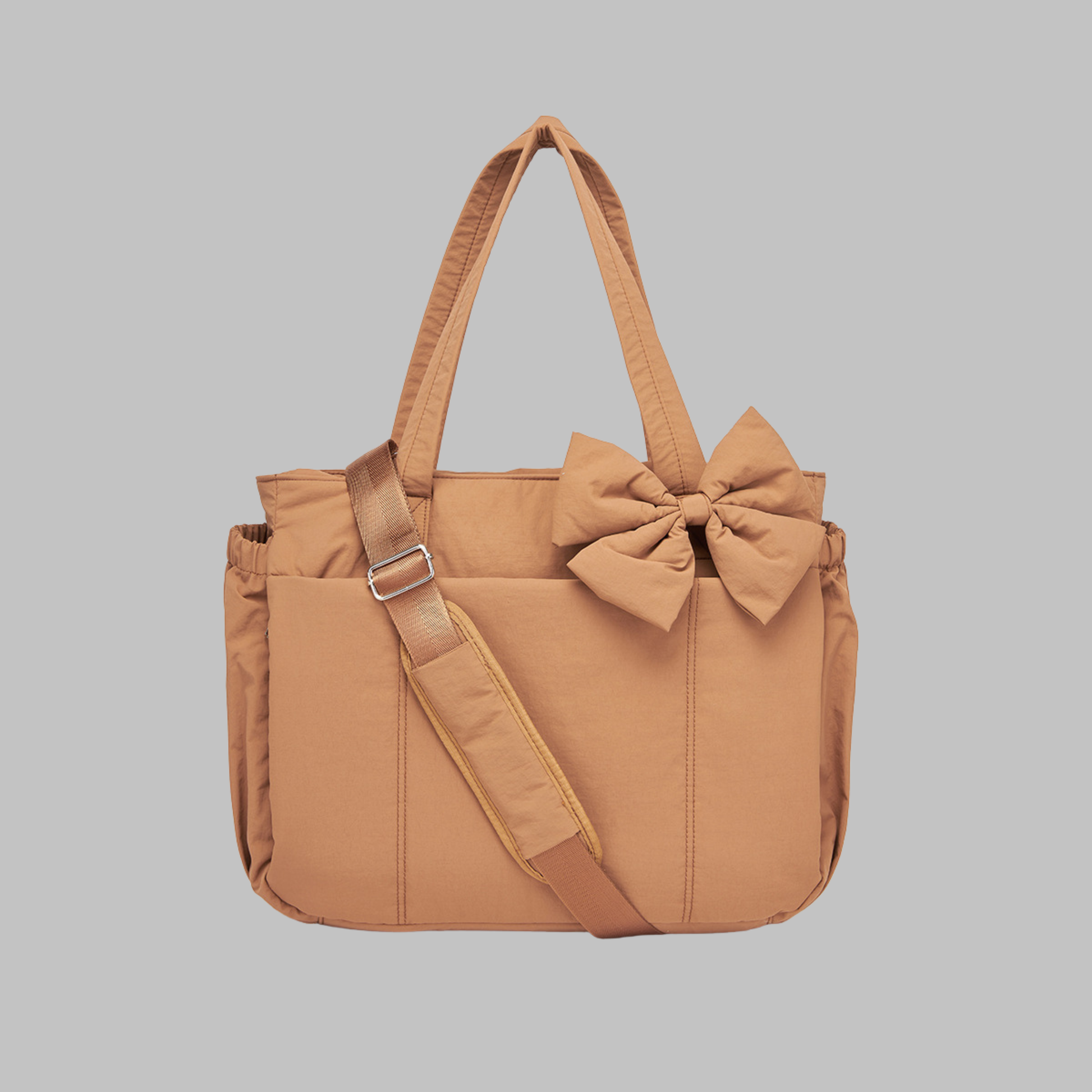 Women’s Chic Bow Puffy Handbag – Elegant Laptop-Friendly Tote Bag