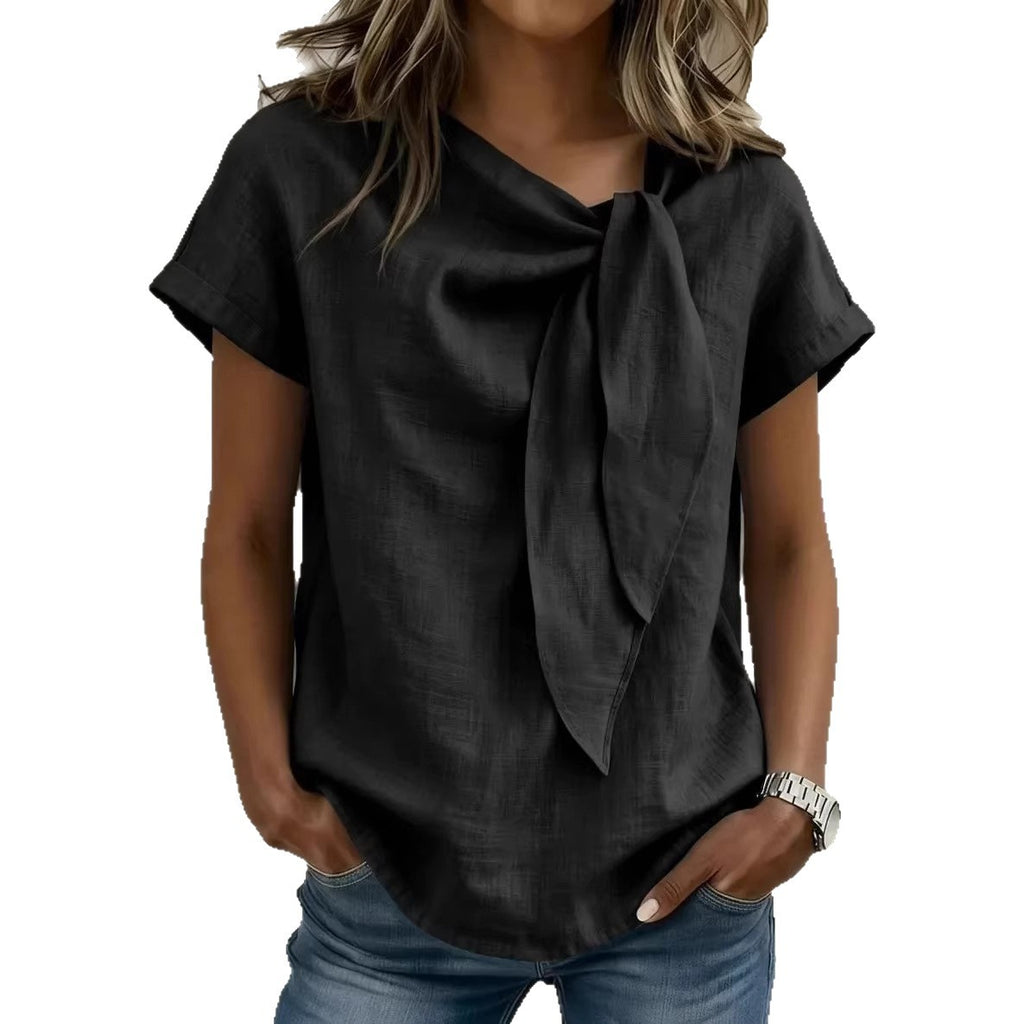 Women's Short Sleeve Cotton-Blend T-Shirt – Lightweight Everyday Casual Style