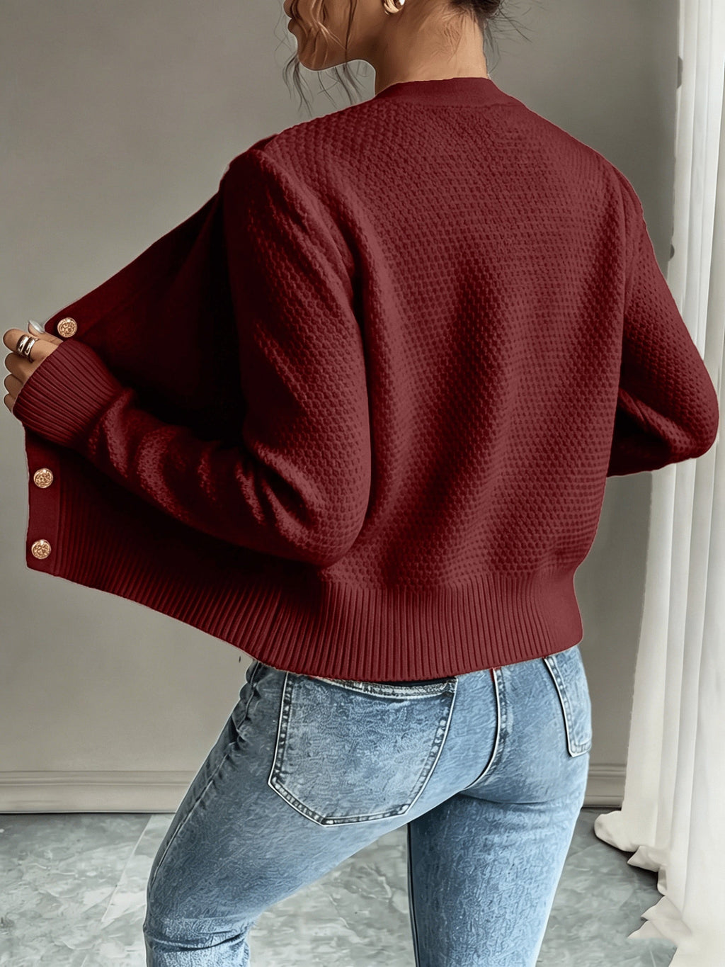 Cable-Knit Button Cardigan - Elegant and Cozy