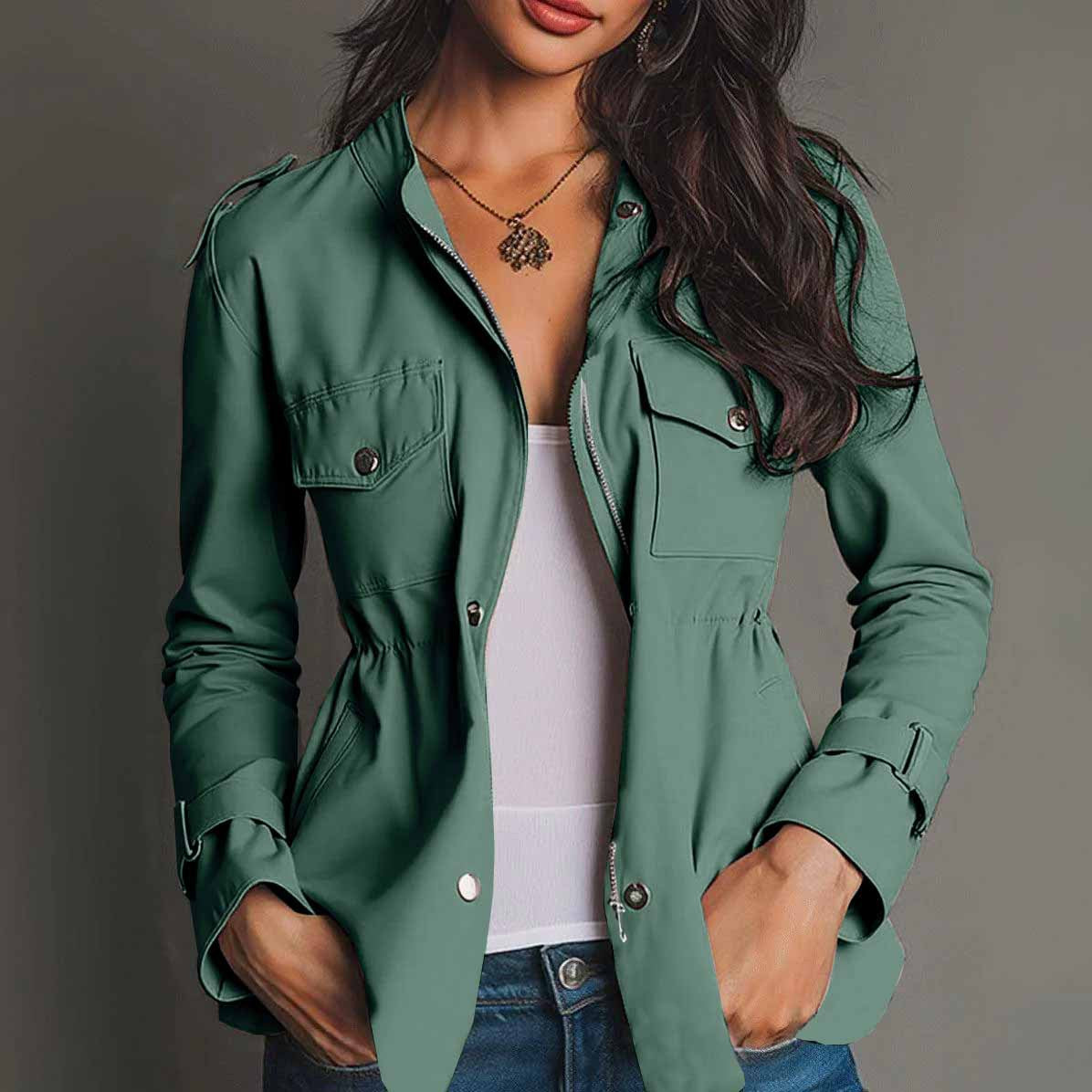 Women's Fitted Casual Jacket - Lightweight Everyday Windbreaker Layer